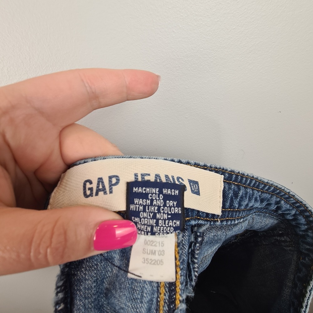 Gap Vintage Y2K Blue Denim Utility Cargo Shorts Womens 4 Drawstring Mid Rise - Picture 7 of 7